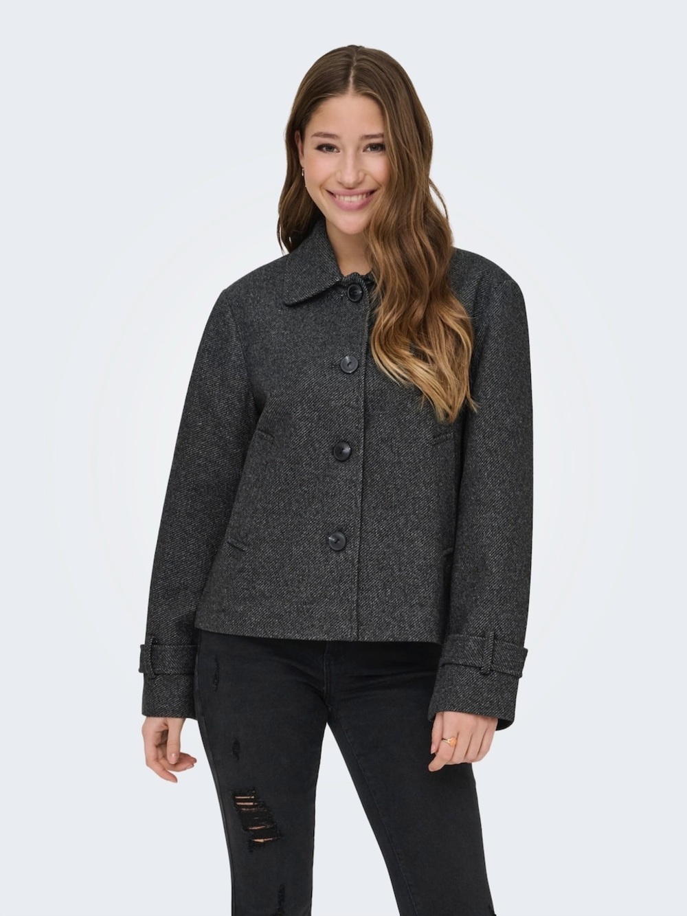 ONLY Between-Season Jacket 'ONLASTA' in Mottled Grey